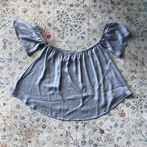 American Eagle Icy Blue Off the Shoulder Top
